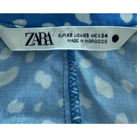 Blogger Favorite Zara The Marilyn Blue Polka Dot Button Down Shirt Maxi Dress - Picture 9 of 9